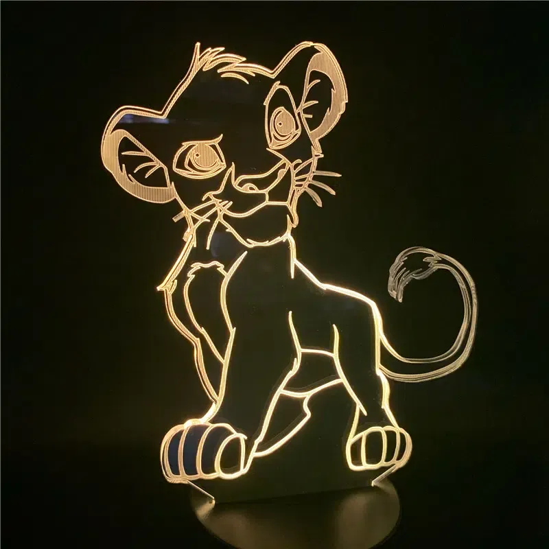 Lampe LED 3d motif dessin animé Simba – Image 2