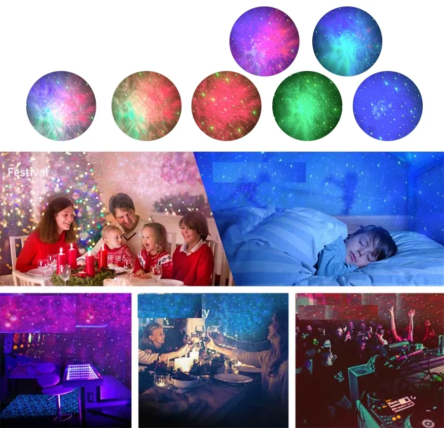 Projecteur veilleuse colorée, nuage de nébuleuse et galaxie – Image 3