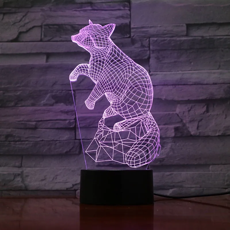 Veilleuse illusion optique renard 3D – Image 5