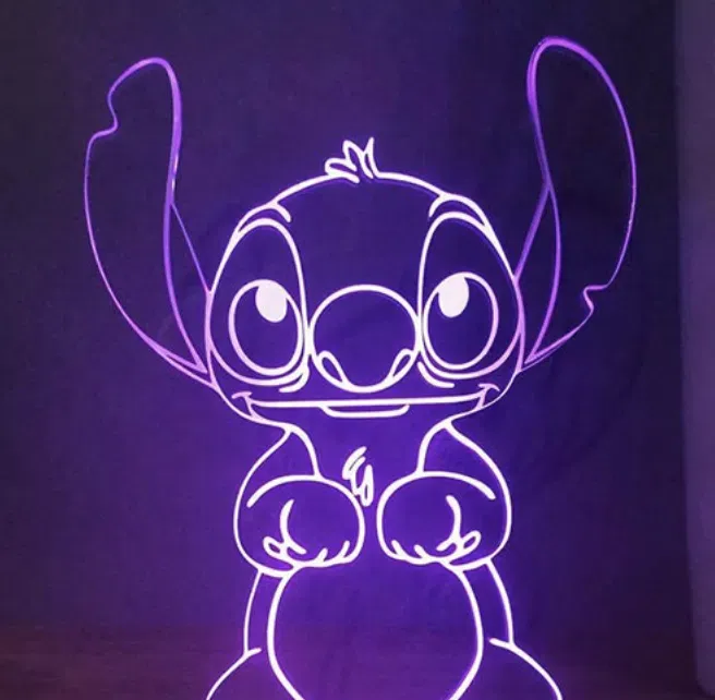 Veilleuse LED 3D Lilo et Stitch avec télécommande – Image 2