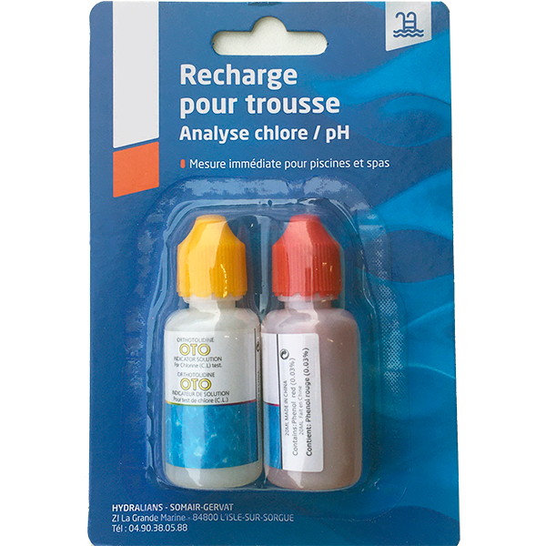 Recharge pour trousse d’analyse chlore et pH