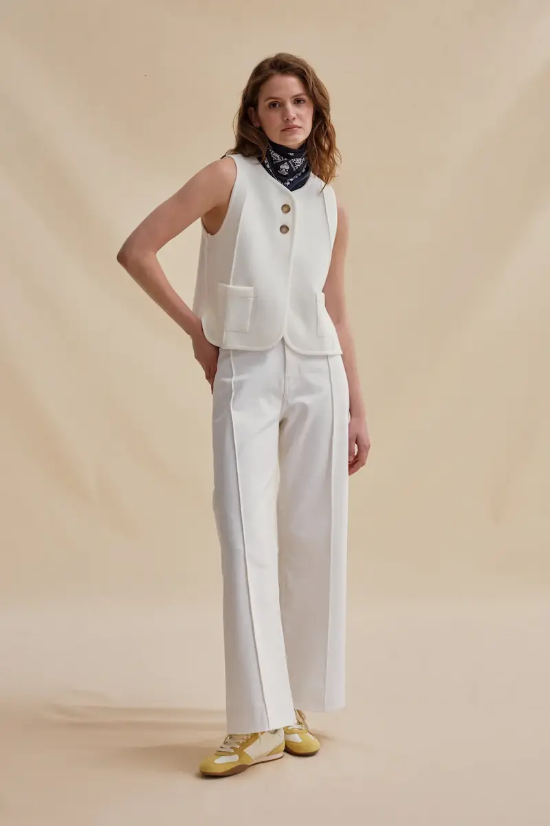 Gilet sans manches Le Minor blanc – Image 3