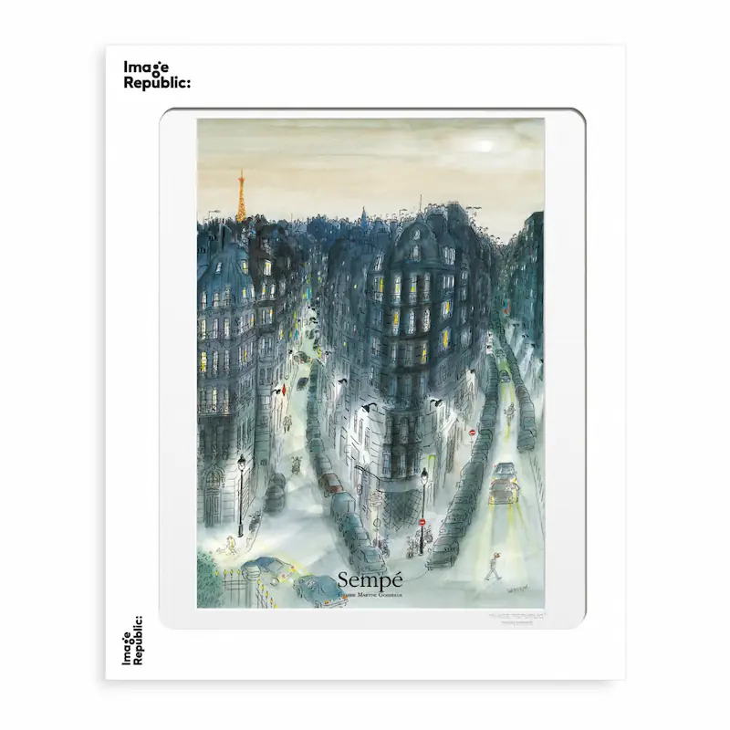 Illustration Sempé “Quartier de Nuit” Image Republic